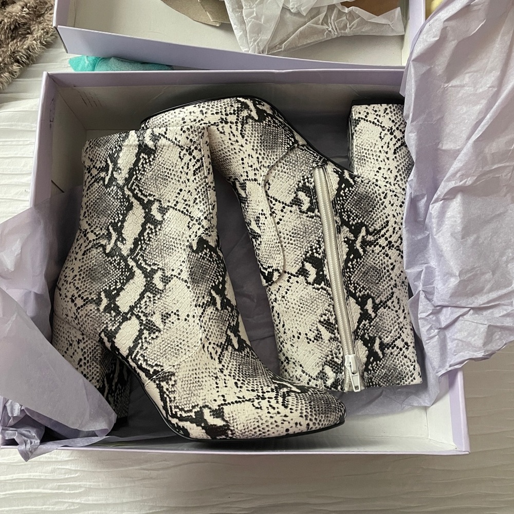 Madden girl snake skin booties